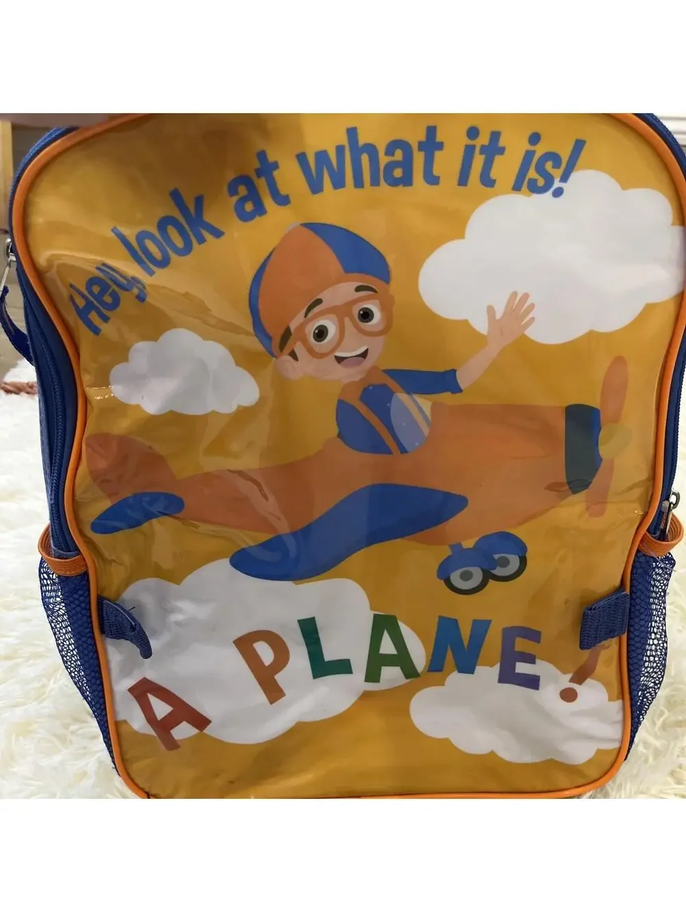 Blippi Backpack Blue And Orange “A Plane!” 16”